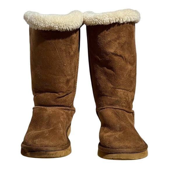 UGG Australia Bailey Bow Pom Pom Tail Suede Boots Women's Size 8 Chestnut - Picture 3 of 7